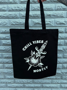 Tote Bag - Chill Vibes Mostly (black)
