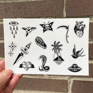 4x6" Die Cut Sticker Sheet - Tattoo Flash